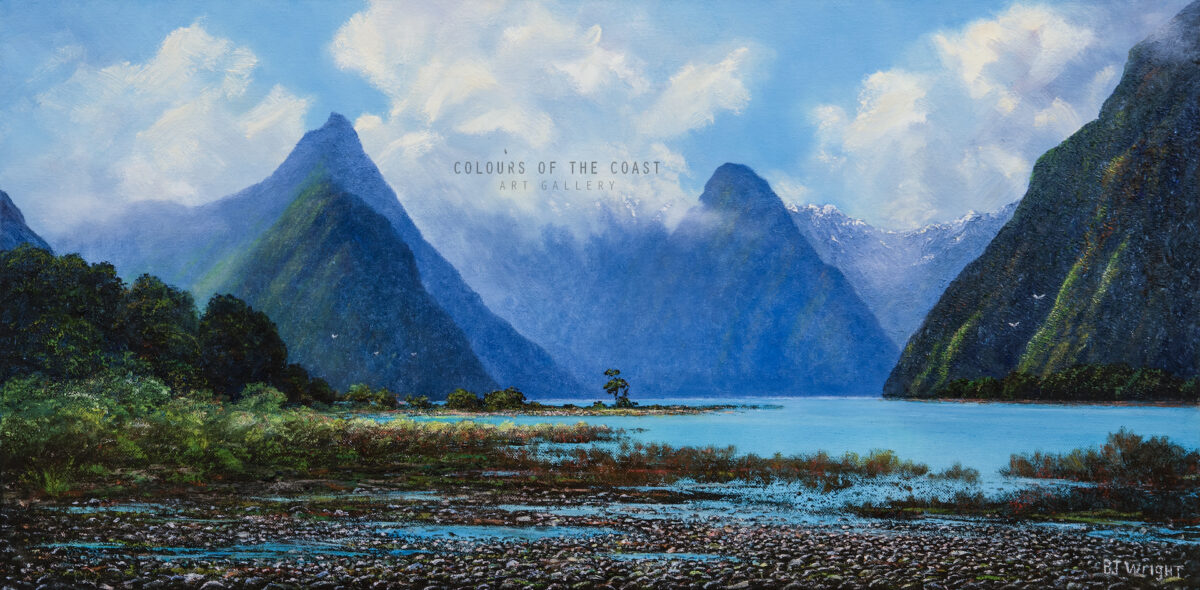 Milford Sound, Barry Wright, Oil on canvas