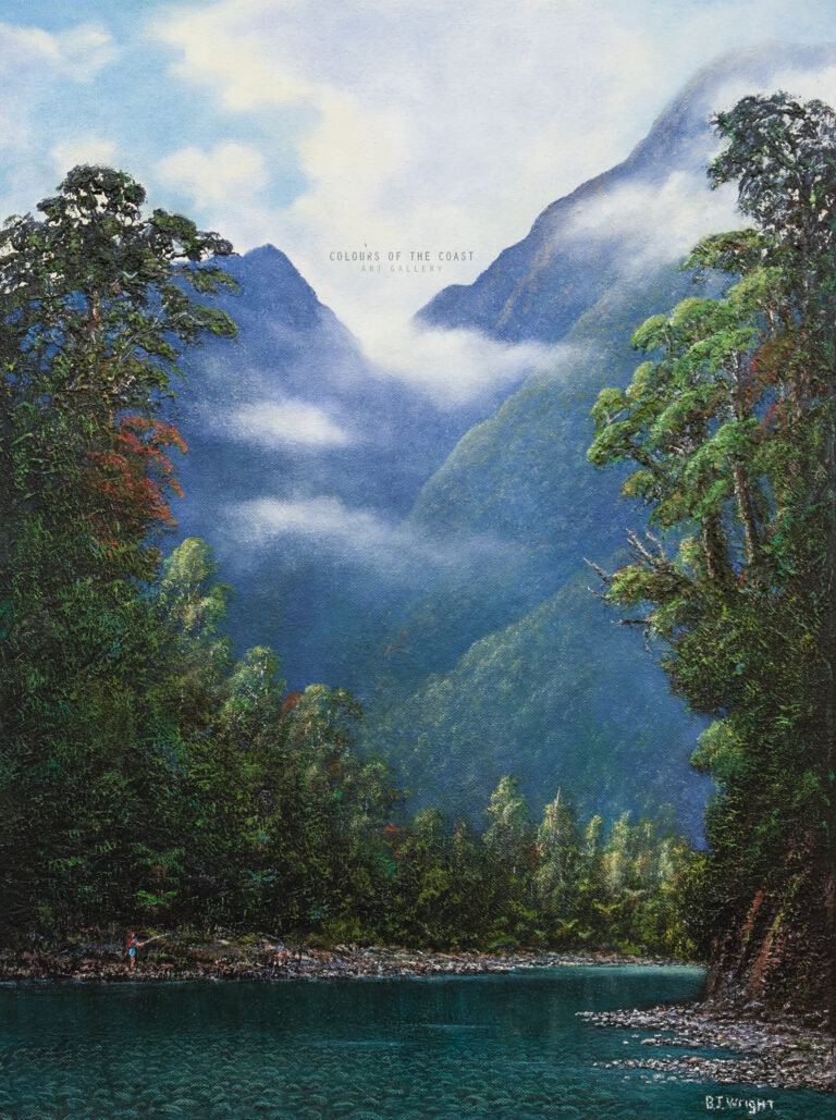 Upstream, Oil on canvas, Barry Wright