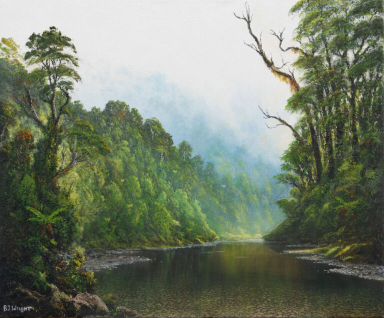 Oil painting of Browns Creek By Barry Wright
