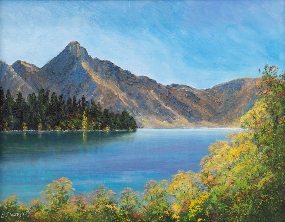 Lake Wakatipu in Autumn Oil Painting
