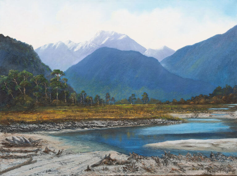 Aorangi Mount Cook oil painting from the West Coast